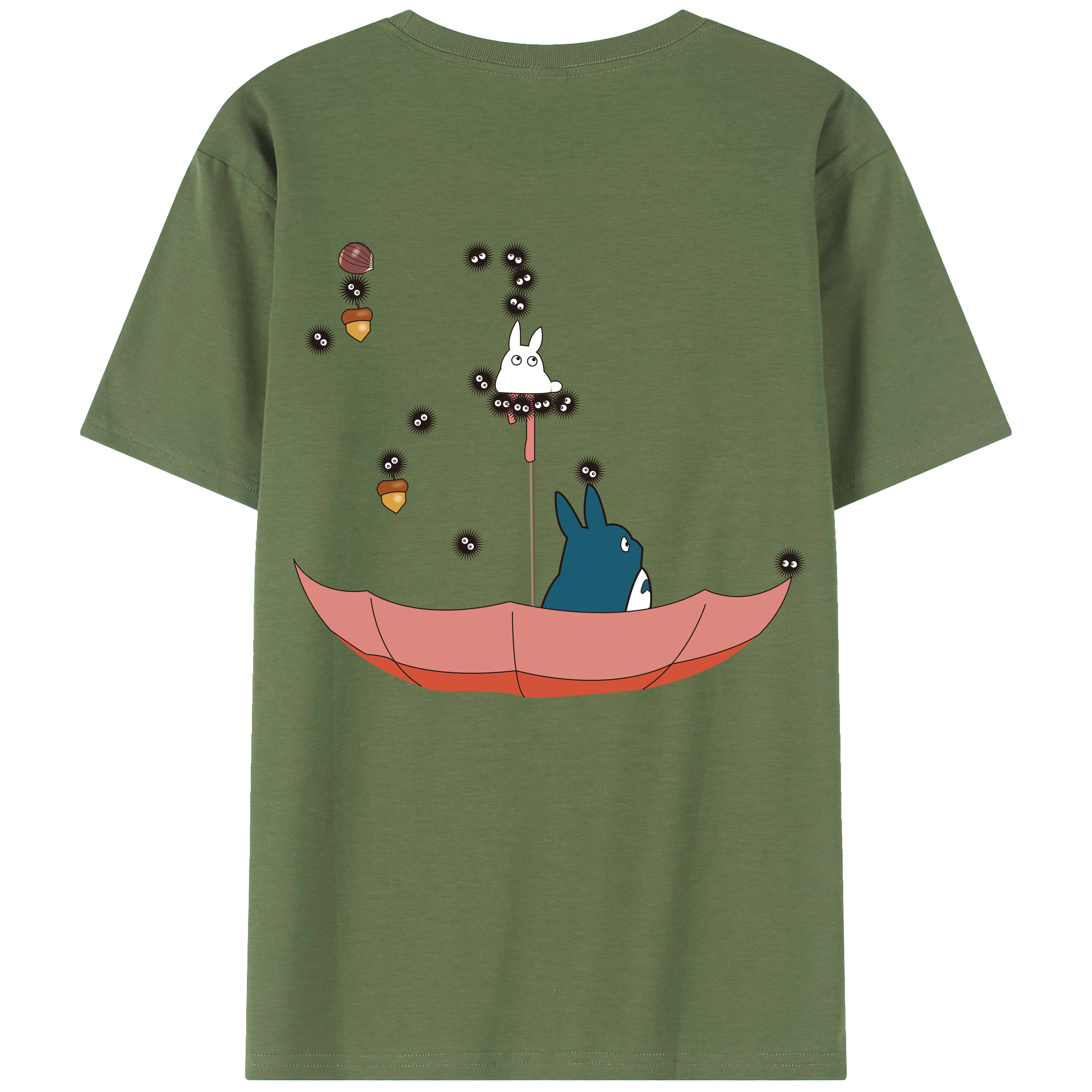 （画像用） となりのトトロ 草壁メイ 草壁サツキ My Neighbor Totoro Satsuki Kusakabe Mei Kusakabe 綿100％ メンズ半袖Tシャツ（バックプリント） 通気性
